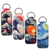 BKBKAAK 4 Pcs Art Lipstick Sleeves Holder Keychain, Elastic Fabric