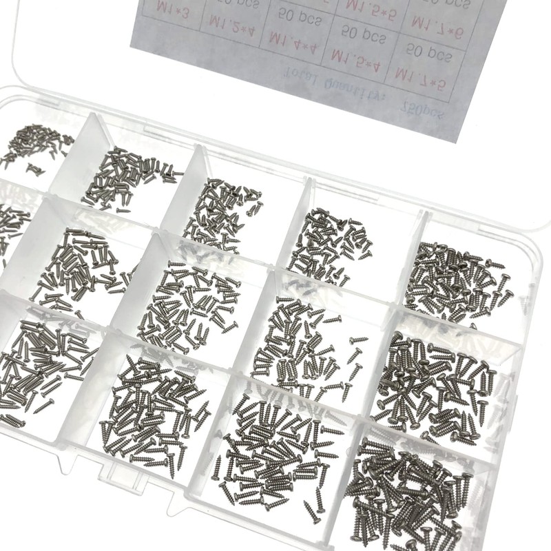 JZK 750pcs Flat Head Self Tapping Screws Assortment Set with
