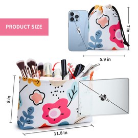 WLLWOO WLLWOO - 2 bolsas de maquillaje de viaje, bolsa de cosméticos de nailon, impermeable, grande, con cierre ancha, cartera, artículos de cambiador de viaje, bolsa de maquillaje pequeña para