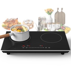 VBGK Double Induction Cooktop,4000W 2 burner induction cooktop,110V Hot Plate Electric Burner Portable Induction cooktop 2 burner with LCD Touch Screen 9 Levels Settings Child Safety Lock & Timer