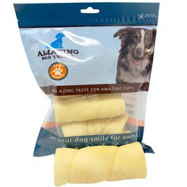 5-6" Mega Thick Beef Cheek Rolls (4 Pcs/Pk) - No Hide - Safe Non Rawhide Alternative Dog Chew - Great for Power Chewers - Long Lasting Dog Chew - No Splinters - Keeps Teeth Clean