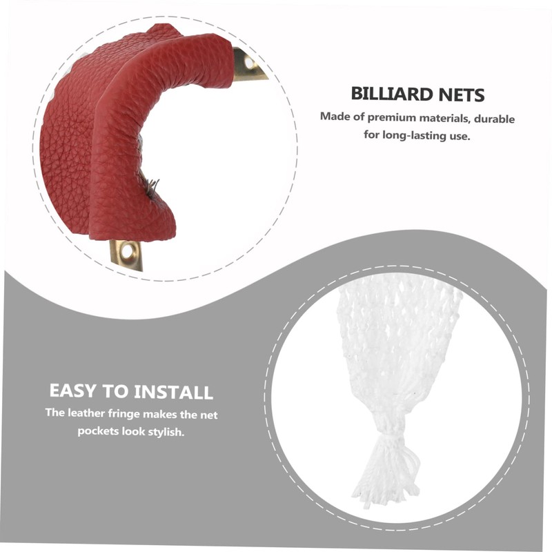 CORHAD 6pcs Billiard Pockets Kit Snooker Pool Table Nets Leather