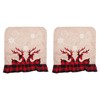 AuMoHall 2 PCS Christmas Chair Covers Linen Chair Back Covers