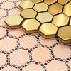 Blujellyfish Hexagon Gold Backsplash Tiles Metal Mosaic Tile Stainless Steel