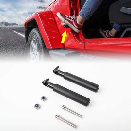 JeCar Foot Pegs Rests Pedal Foot Rest Kick Panel Made of Solid Steel for 2007-2023 Jeep Wrangler JK JKU JL JLU JT, 1 Pair