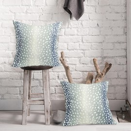 Antelope Pillow Covers 18X18 Inch Blue Gray Faux Fawn Deer Animal Print Decorative Square Pillow Cases Modern Neutral Cotton Linen Throw Pillows Set of 2 Home Decor For Sofa Couch Bedroom Outdoor