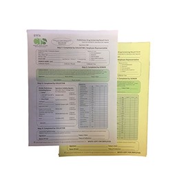 Result Forms for Recording Preliminary Drug Test Results - Urinalysis or Oral Fluid - 25 Carbon Copy Forms (50 Sheets Total)
