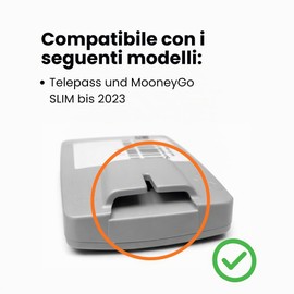 Sintrix Fab Clip parasole per dispositivo di pedaggio (stile telepass) – Supporto auto ricambio compatibile con Telepass & MooneyGo fino al 2023, clip visore sicura per bip and go casella