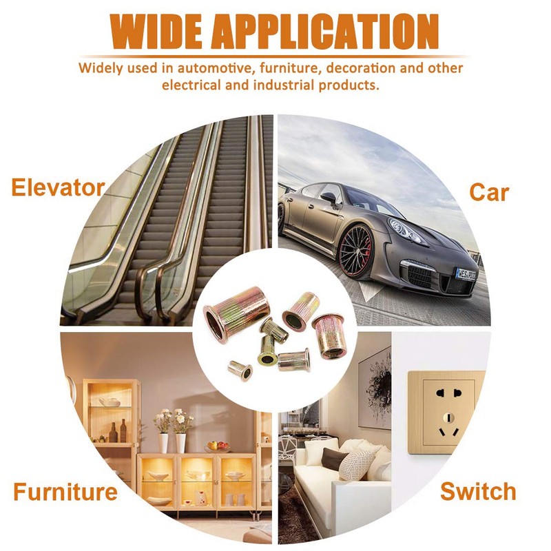 ISPINNER 150pcs #8-32, 10-24, 1/4"-20, 5/16"-18, 3/8"-16 Zinc Plated Carbon