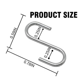 Vkinman 100Pcs 0.8 Inch Stainless Steel S Hooks, Small S Shaped Hooks for Christmas Ornaments Jewelry Hanging Holders