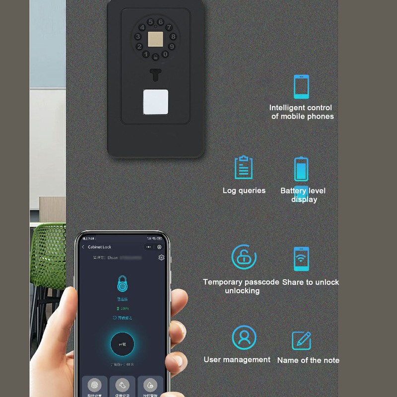 Smart Key Lock Box Fingerprint Recognition Password Unlocking Combination Key