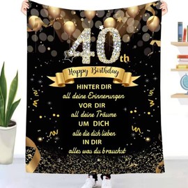40th Birthday Gifts Blanket for Women Manner, Cuddly Blanket Fluffy Heat Blanket 40th Birthday Women Gift, 40th Birthday Woman Gifts for 40th Birthday Woman Warm Blanket Sofa
