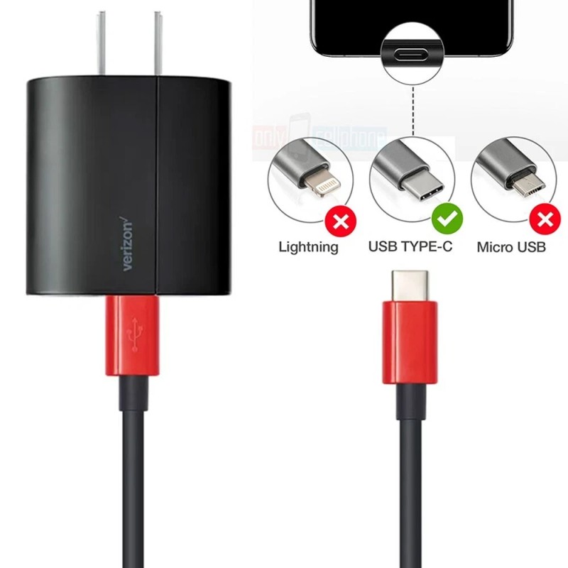 Verizon Original Verizon USB-C Fast Charger + 6FT Cable for