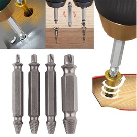 Speed Out Screw Extractor Drill Bits 4 PCS Tool Set Broken Damaged Bolt Remover