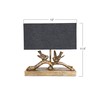 Creative Co-Op Rustic Resin Bird Table Lamp with Black Rectangle
