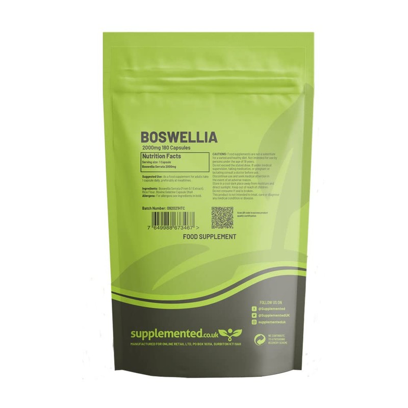 Boswellia Serrata 2000mg 180 Capsules High Strength Supplement