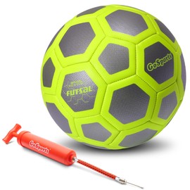 Gosports Elite - Pelotas de fútbol para Interiores o Exteriores, Juego de Futbol o práctica, 6 Unidades, Incluye Bomba, Bola Individual, Amarillo