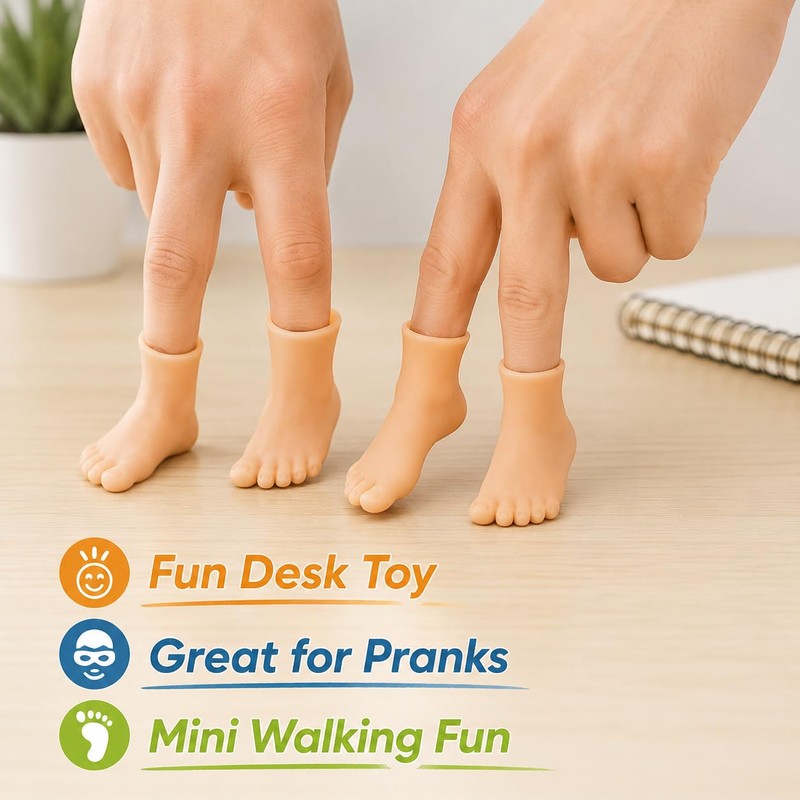 2 Pairs Finger Feet Puppet Tiny Feet, Finger Shoes, Realistic