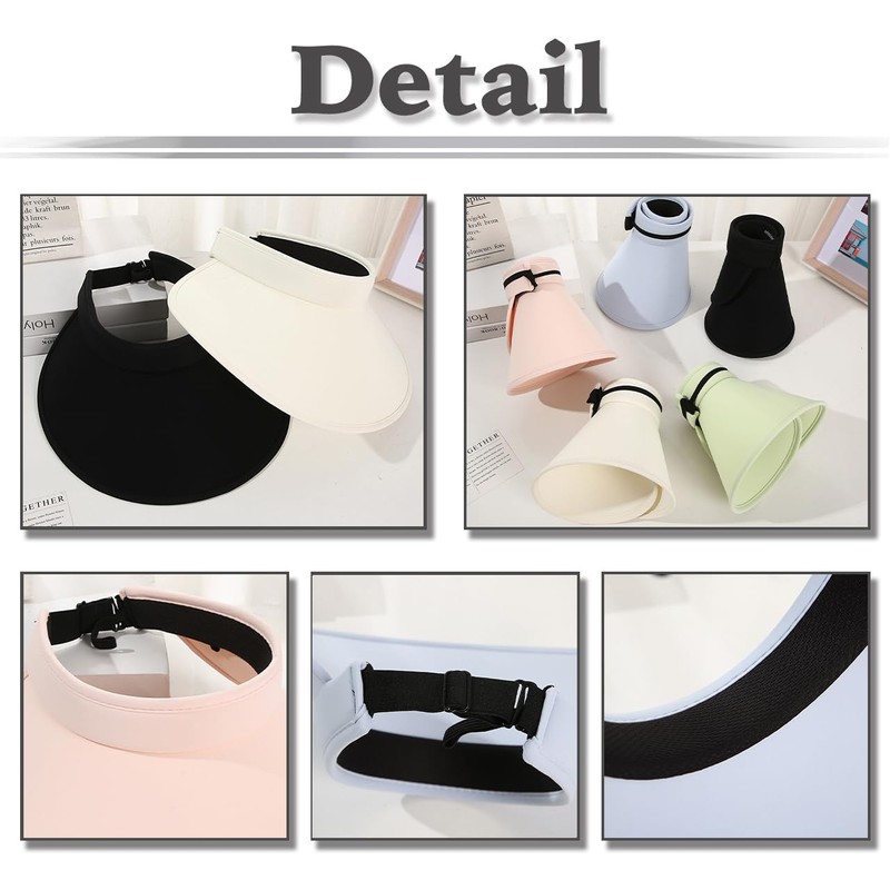 White Fang CZ919 Folding Sun Visor, UV Protection, Portable Hat,