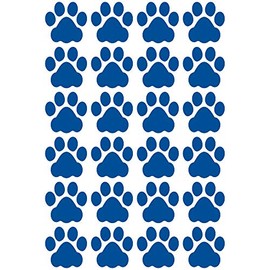 LiteMark Dog Paw Print Stickers, Classroom Decor Floor Decals for Pet Shops, Schools, Daycare, Removable Matte Finish Self Adhesive Stickers - (3 Inch, Blue, 24 Pcs)
