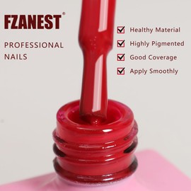 FZANEST Red Gel Nail Polish,Christmas Gel Polish Color Soak Off UV Gel Nails French Manicure Nail Art & Home Salon 0.51 Fl Oz #1540