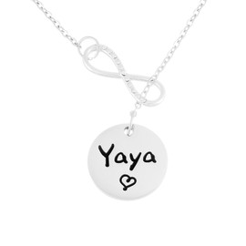 Kivosliviz Yaya Gifts Necklace Yaya Gift Jewelry Necklaces for Women Yaya Day Gift Yay Gifts for Yaya Necklace, Stainless Steel, Amber