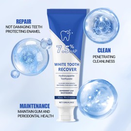 AaHydroxyapatite Toothpaste UK, Hydroxyapatite Toothpaste 7.5%, Suitable for Restoring Tooth Enamel, Strengthening and Whitening Teeth, Fresh Breath, Gentle Formula for Sensitive Teeth