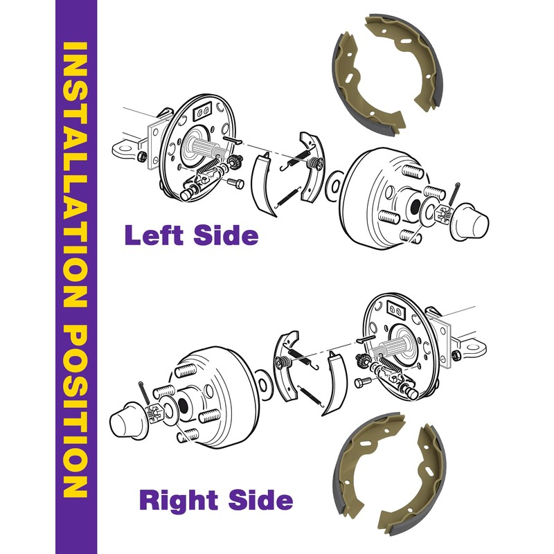 Golf Cart Brake Shoes and Spring Kit for EZGO Yamaha,