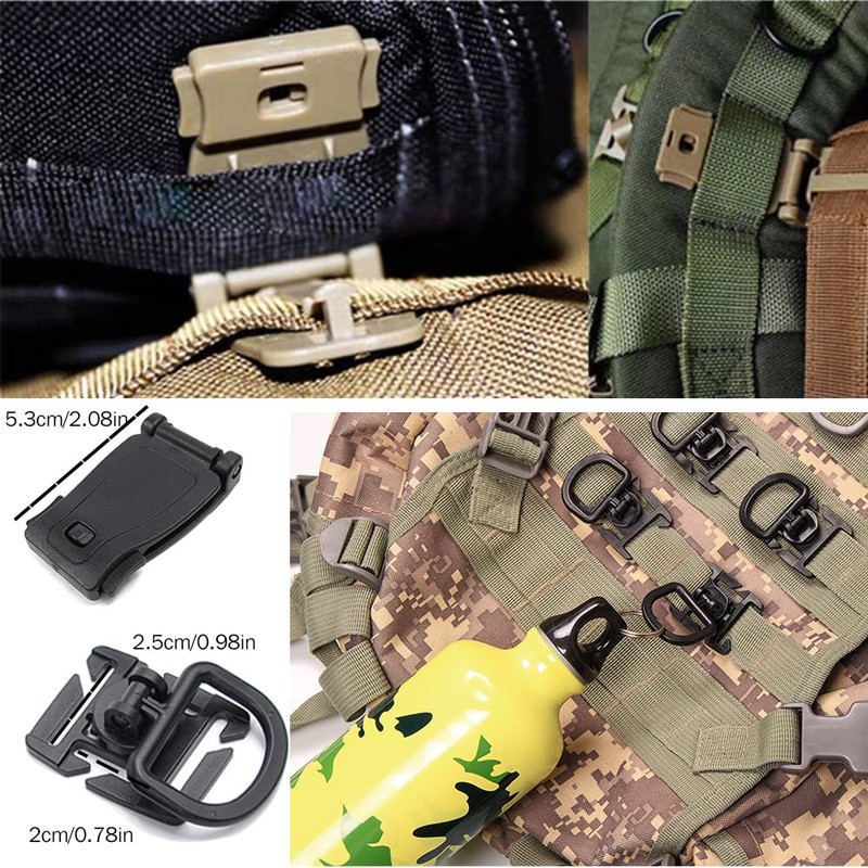 48PCS Tactical Gear Clip Set Molle Webbing Attachments for Backpack