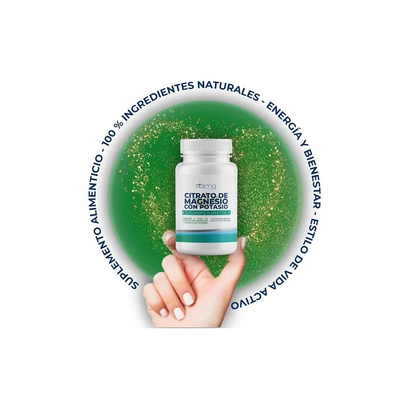 Citrato De Magnesio + Potasio 500mg - 100 Cápsulas Sabor