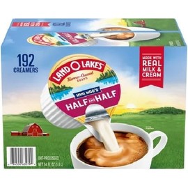 Land Coffee Creamer Mini Moo’s Half & Half Creamer Singles, 192 Count.