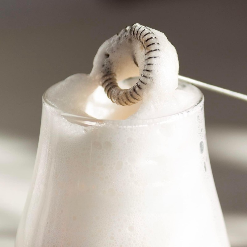 Milchaufschäumer, ideal für Cappuccini, tragbar, leicht, aus ABS und Edelstahl,