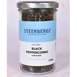 Steenbergs Organic Black Peppercorns Large Jar - 120g