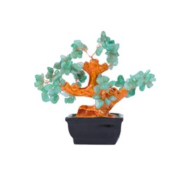 Homoji Feng Shui Crystal Money Tree with Rose Quartz & Amethyst | Zen Wealth Generator for Home/Office | Handcrafted Gemstone Bonsai in Black Pot for Meditation Spaces & Corporate Gifting (Green)