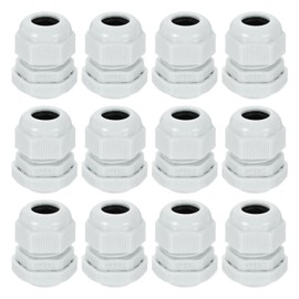 uxcell 12Pcs NPT 1/2" Nylon Cable Glands, Waterproof Cord Grip Connector, Adjustable Wire Grommet Protectors with Gaskets and Locknut for Junction Box, Gray