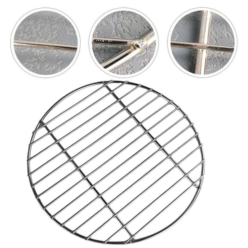 HEMOTON Stainless Steel Barbecue Round BBQ Grill Net/Mesh/Rack/Grate/Steam Mesh Cooking