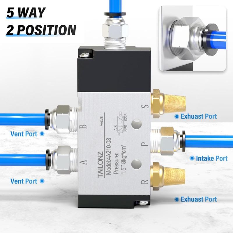 TAILONZ PNEUMATIC 1/4" BSP Solenoid Valve 4A210-08 Pneumatic Control Valve