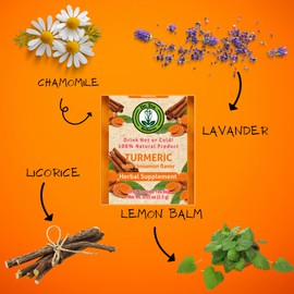 Dr. Tea Wellness Turmeric Herbal Tea with Cinnamon Flavor - 20 Tea Bags