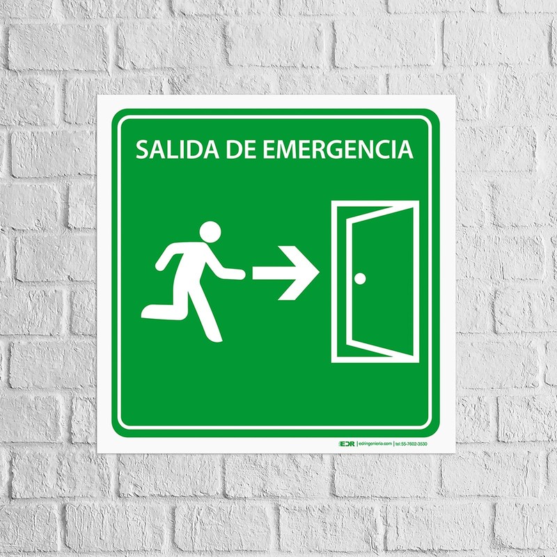 Letrero señalamiento salida de emergencia lado derecho