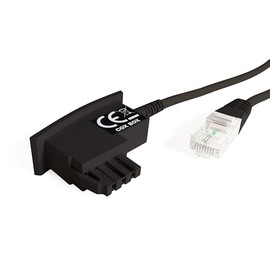 COXBOX 4.25 m DSL Cable Fritzbox, Speedport, Easybox - TAE Cable RJ45 Black - VDSL ADSL WLAN Router Cable with Galvanised Signature for Effective Protection Against Interference