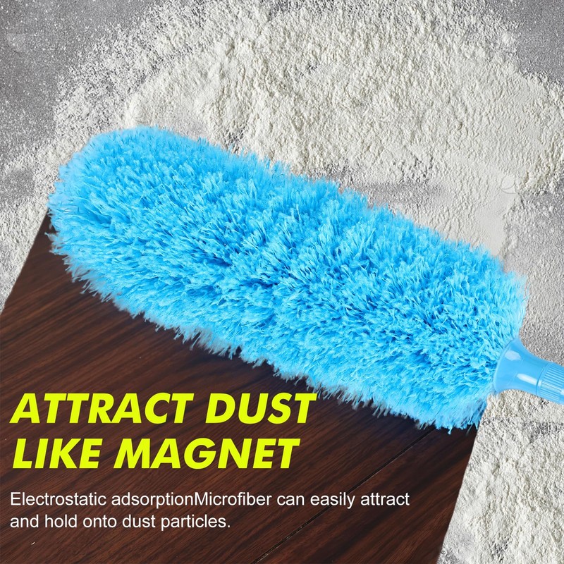 iHUFeather Rainbow Extendable Static Duster Reusable Microfiber Duster with 100"