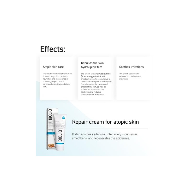 BIOLIQ Dermo - Crema reparadora para piel atópica, 50 ml