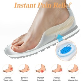 Molain Heel Lifts, 1/2 Inch Gel Height Increasing Shoe Inserts Soft Insoles for Uneven Legs Relieve Heel Pain Comfort Half Foot Insoles for Men and Women