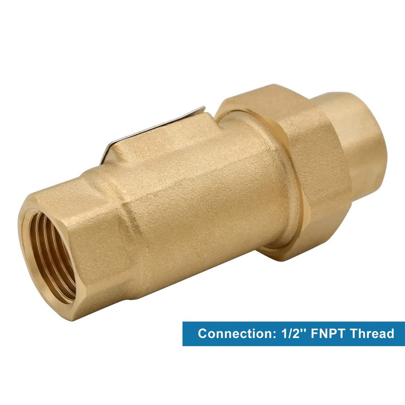 HYDRO MASTER Brass Dual Check Valve, 1/2" FNPT, Solid Brass,