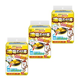Cotton Lab Oil Absorbing Team, 30 Sheets (10 Sheets x 3 Packs), Oil Treatment, Waste Oil Treatment, Kitchen Cleaning, Frying Food [Bulk Purchase]