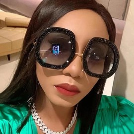 BESPORTBLE Vintage Sunes for Women Oversized Sunglasses Accents Beach Party