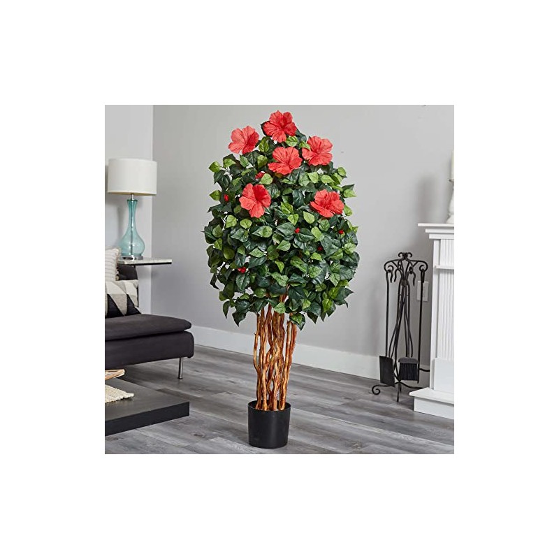 Nearly Natural 5ft. Hibiscus Artificial Tree