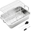 15 Inch Stainless Steel Roasting Pan with V-Shaped Rack and