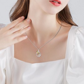 Dragonfly Lotus Necklace 925 Sterling Silver Teardrop Dragonfly Lotus Pendant Necklace Yoga Jewellery Gifts for Women Girls, Sterling Silver, No Gemstone