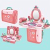 Plastic Dressing Playset 3 in 1 Red Makeup Suitcase Kids